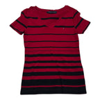 Playera Tommy Hilfiger De Mujer Talla Chica Rojo Rayado