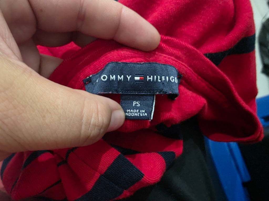 Playera Tommy Hilfiger De Mujer Talla Chica Rojo Rayado