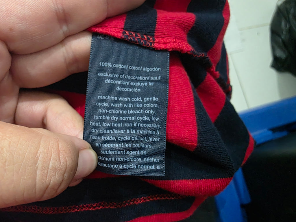 Playera Tommy Hilfiger De Mujer Talla Chica Rojo Rayado