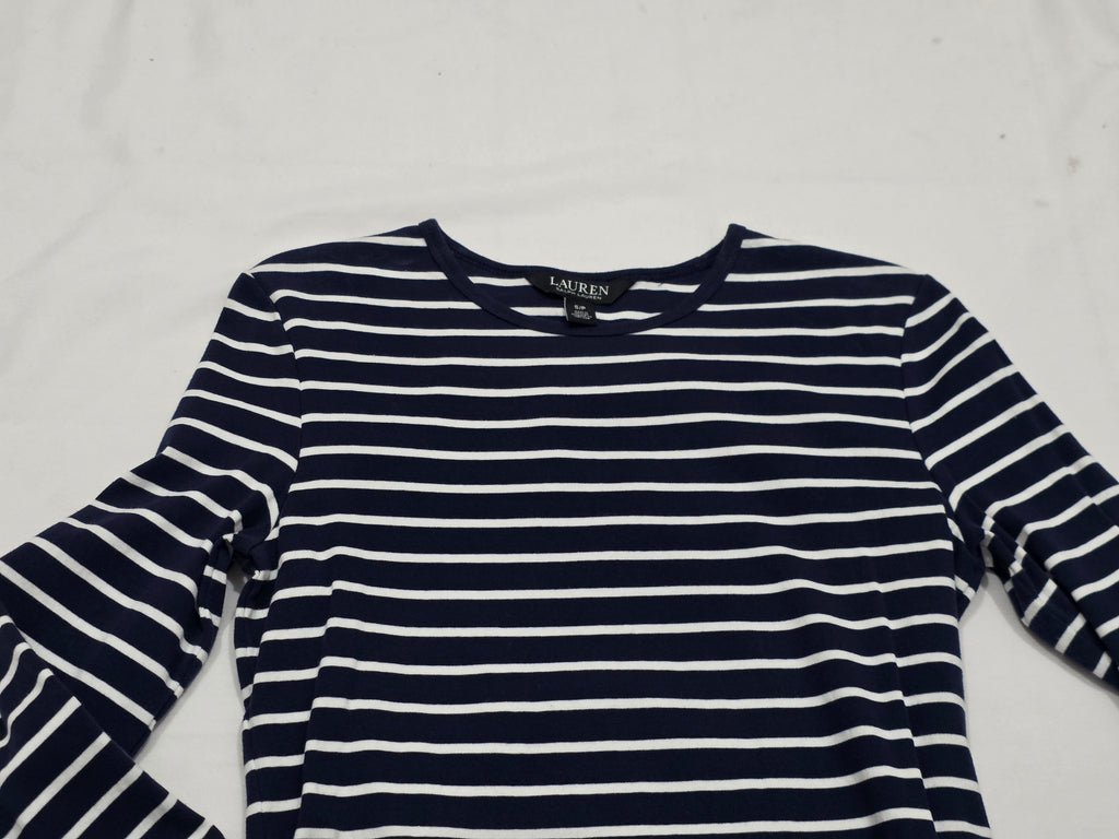 Playera Manga Larga Ralph Lauren Azul Marino Rayada Chica