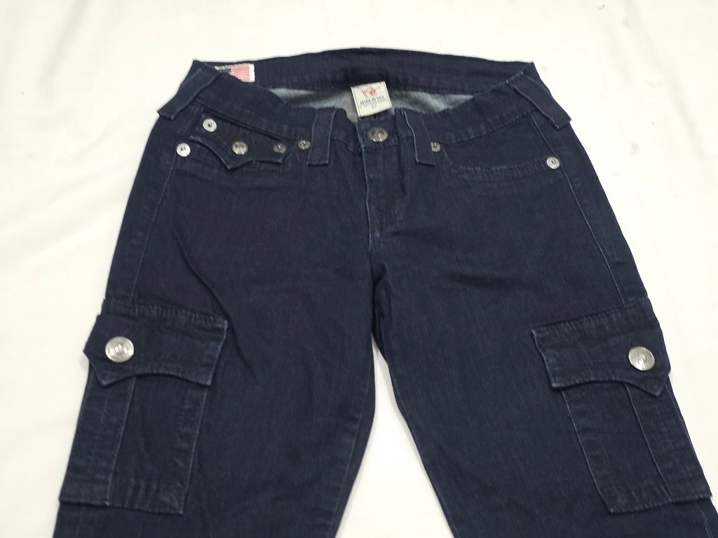 Pantalon Cargo True Religion Mujer Talla27 Azul D Mezclilla