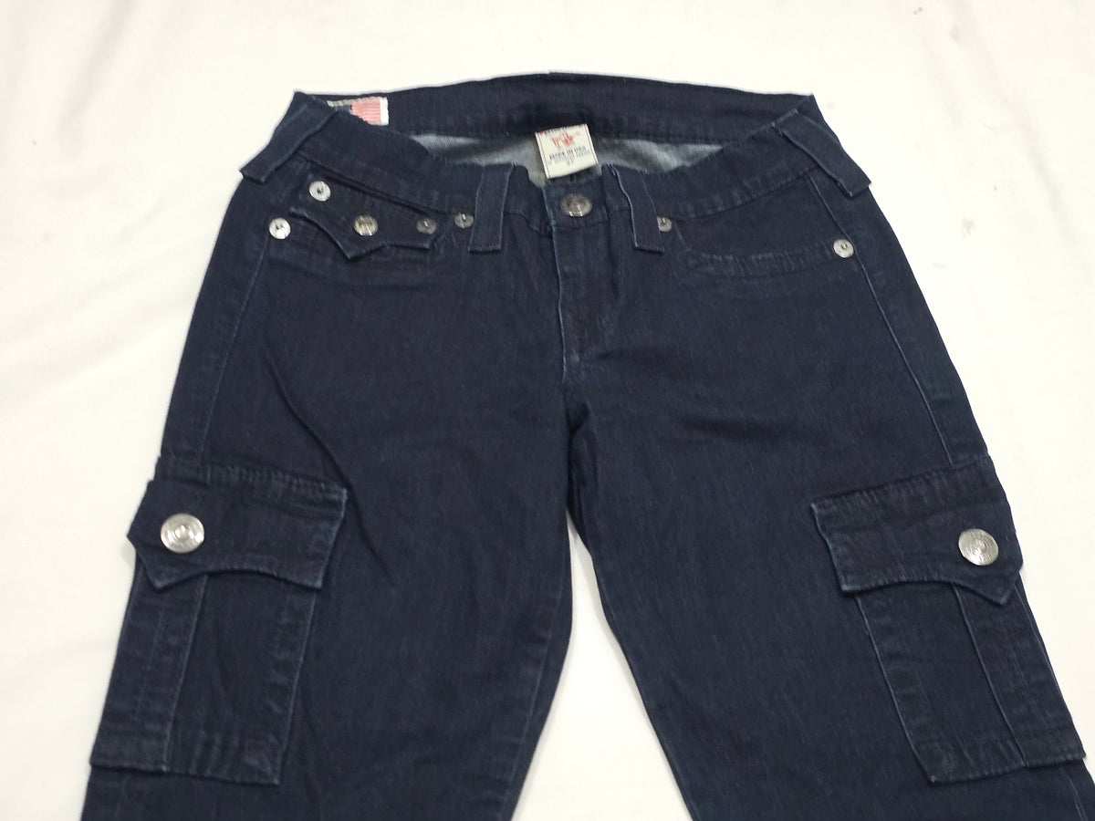 Pantalon Cargo True Religion Mujer Talla27 Azul D Mezclilla