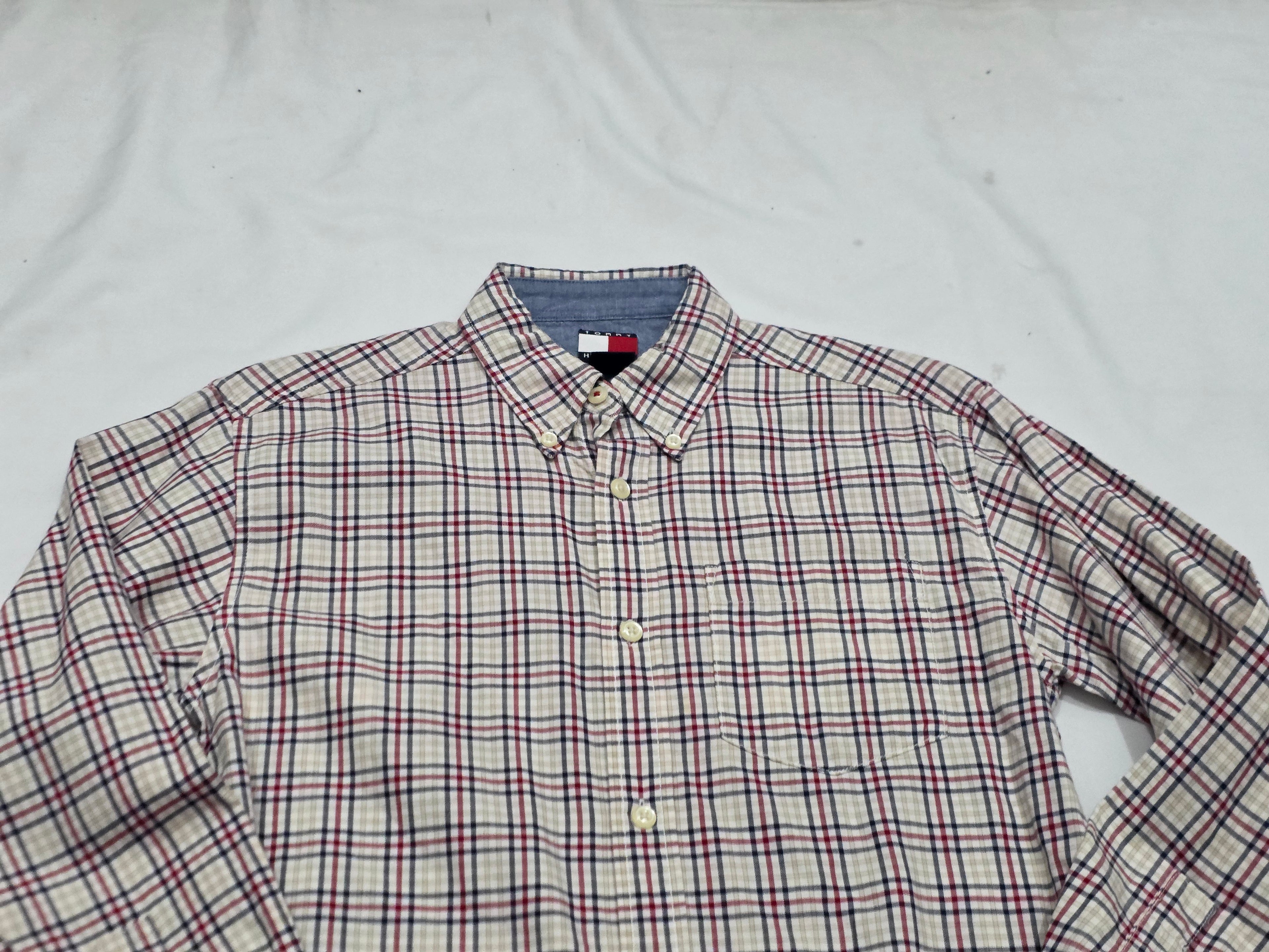 Camisa Tommy Hilfiger D Mujer Talla Chica Crema/rojo Mediana