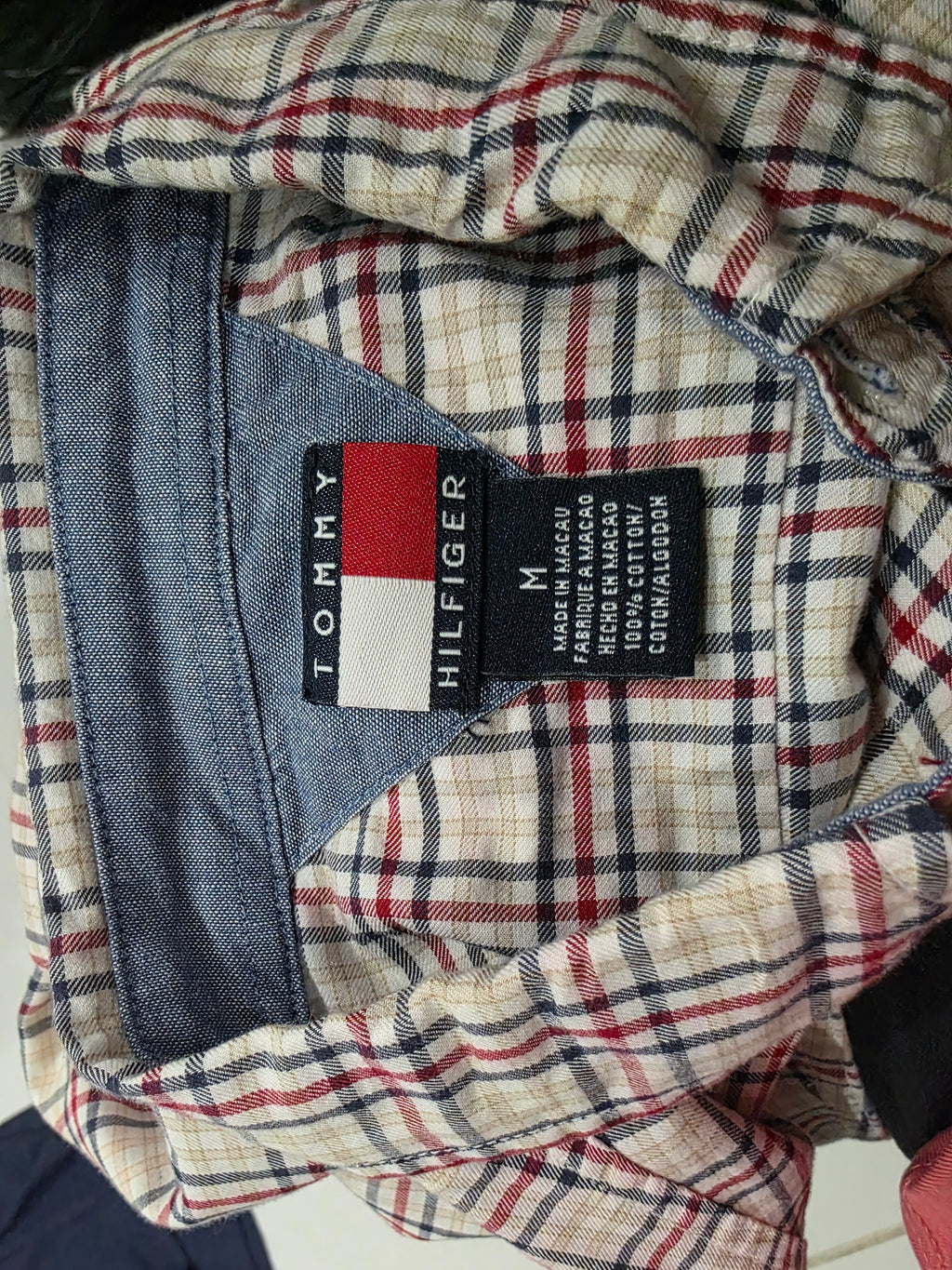 Camisa Tommy Hilfiger D Mujer Talla Chica Crema/rojo Mediana