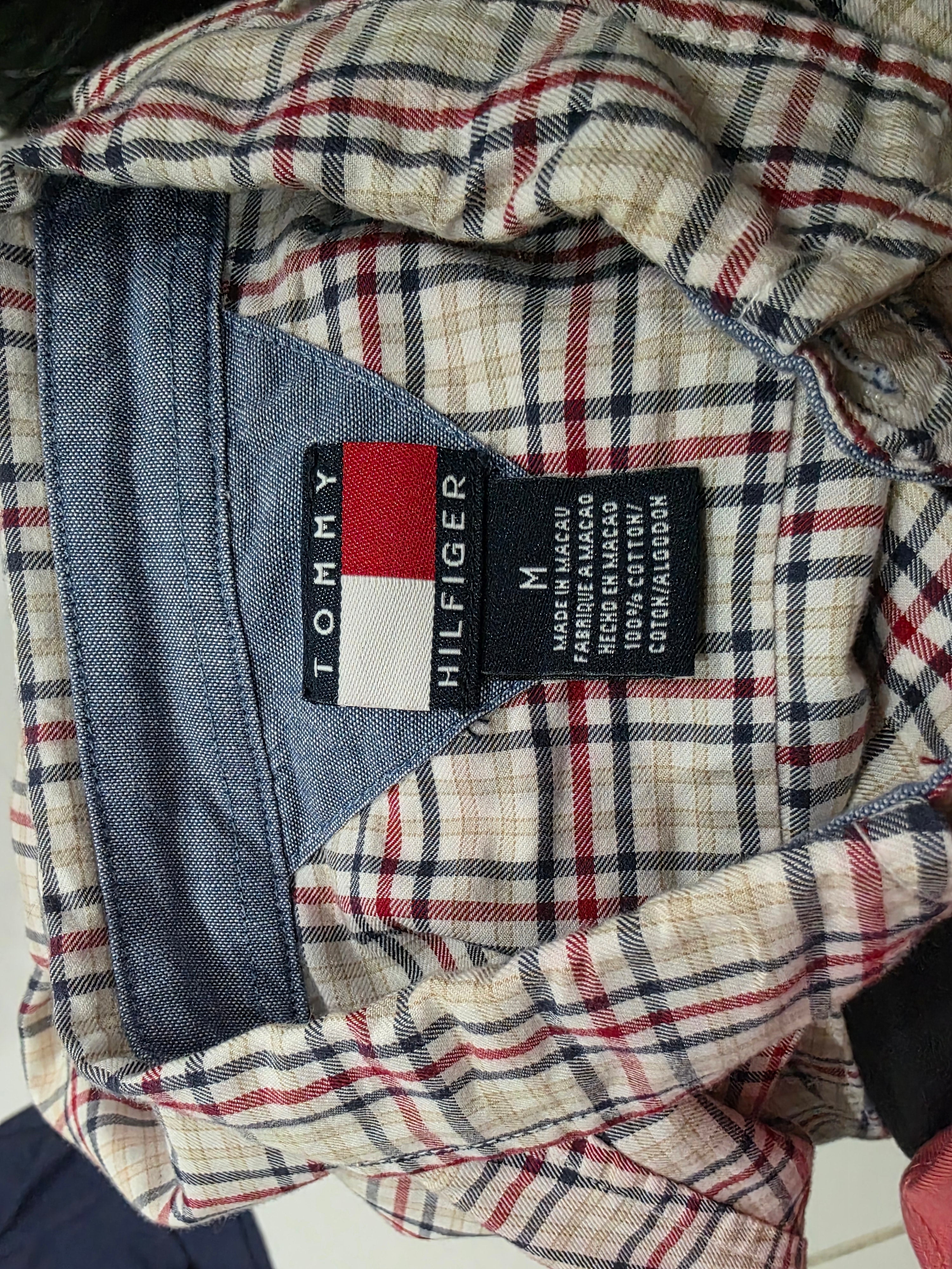 Camisa Tommy Hilfiger D Mujer Talla Chica Crema/rojo Mediana