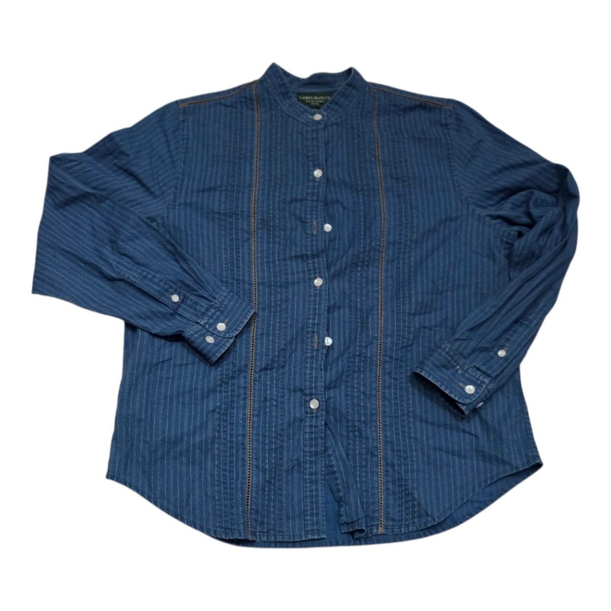 Camisa Ralph Lauren Talla 10p Azul Con Naranja