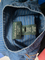 Camisa Ralph Lauren Talla 10p Azul Con Naranja