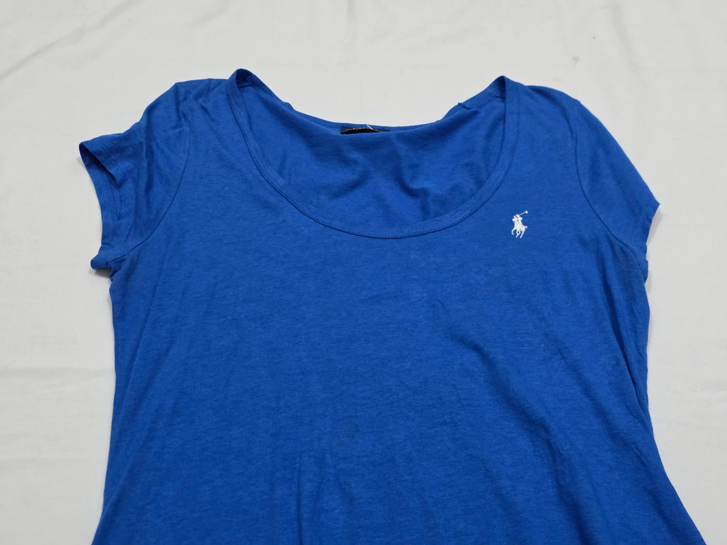 Playera Polo Ralph Lauren De Mujer Mediana Azul Poni Blanco