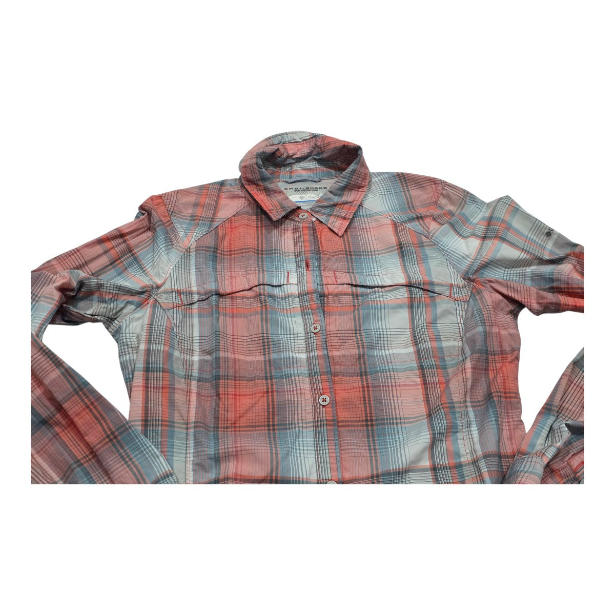 Camisa Columbia Sun Protection De Mujer Mediana Naranja/gris