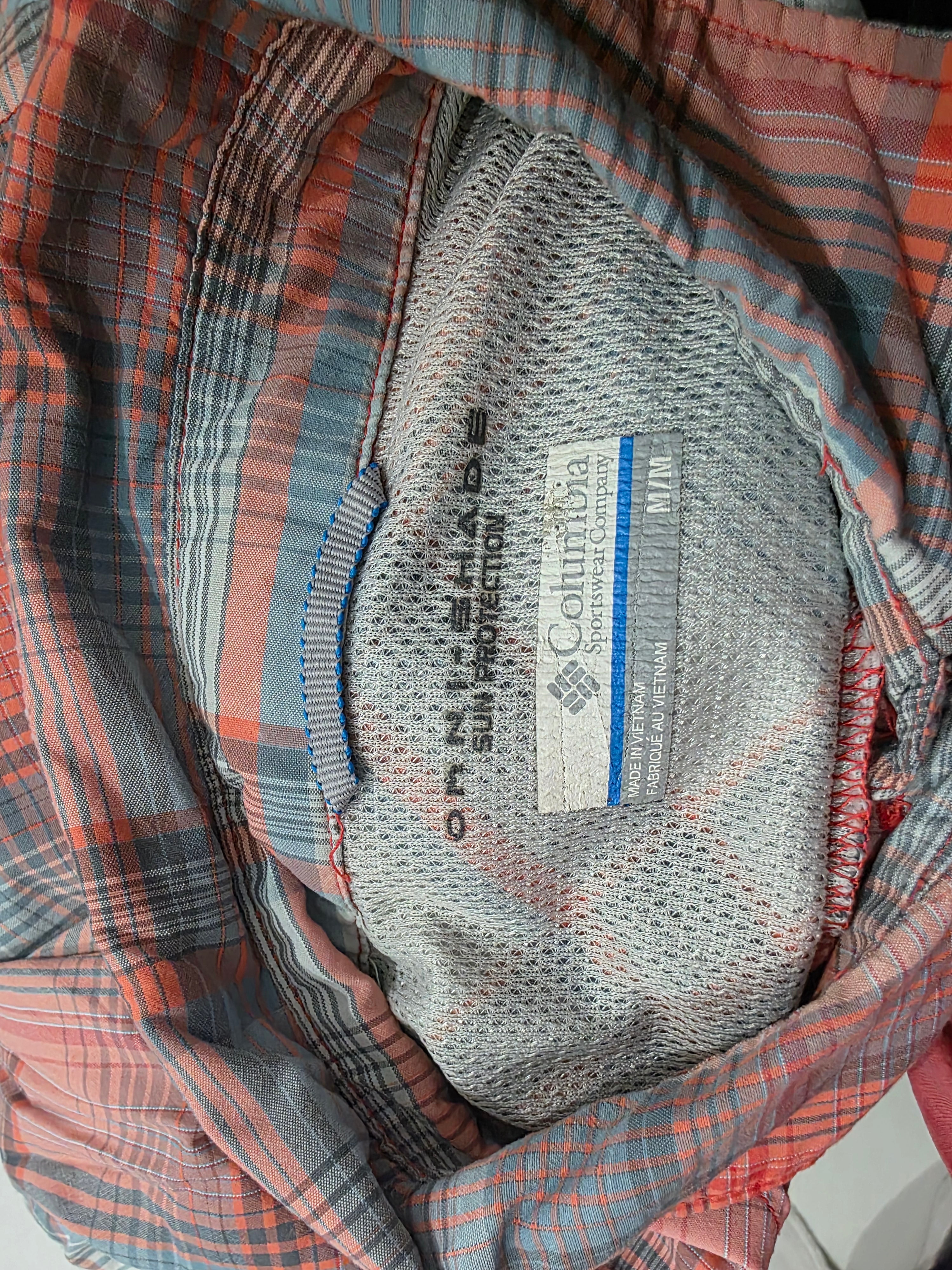 Camisa Columbia Sun Protection De Mujer Mediana Naranja/gris