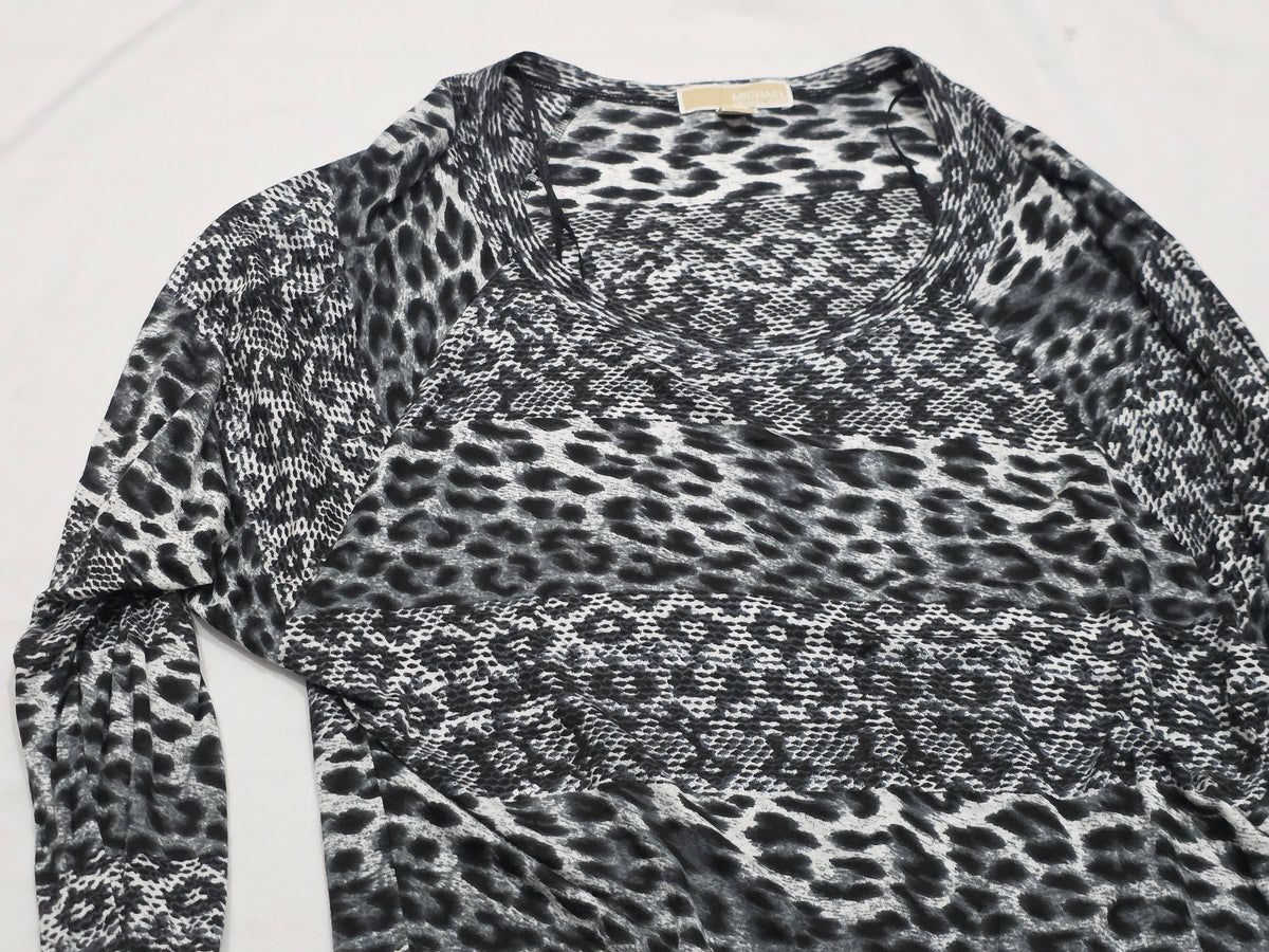 Blusa D Rayon Michael Kors D Mujer Mediana Animal Print Gris