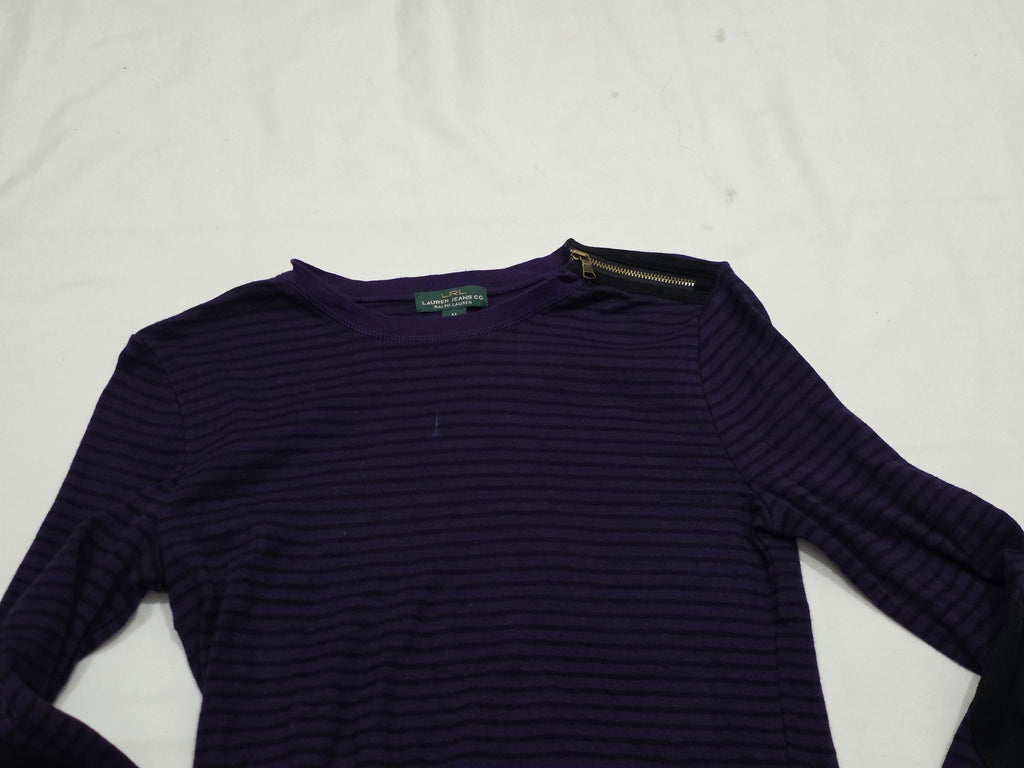 Playera Ralph Lauren Jeans De Mujer Mediana Morada/negro