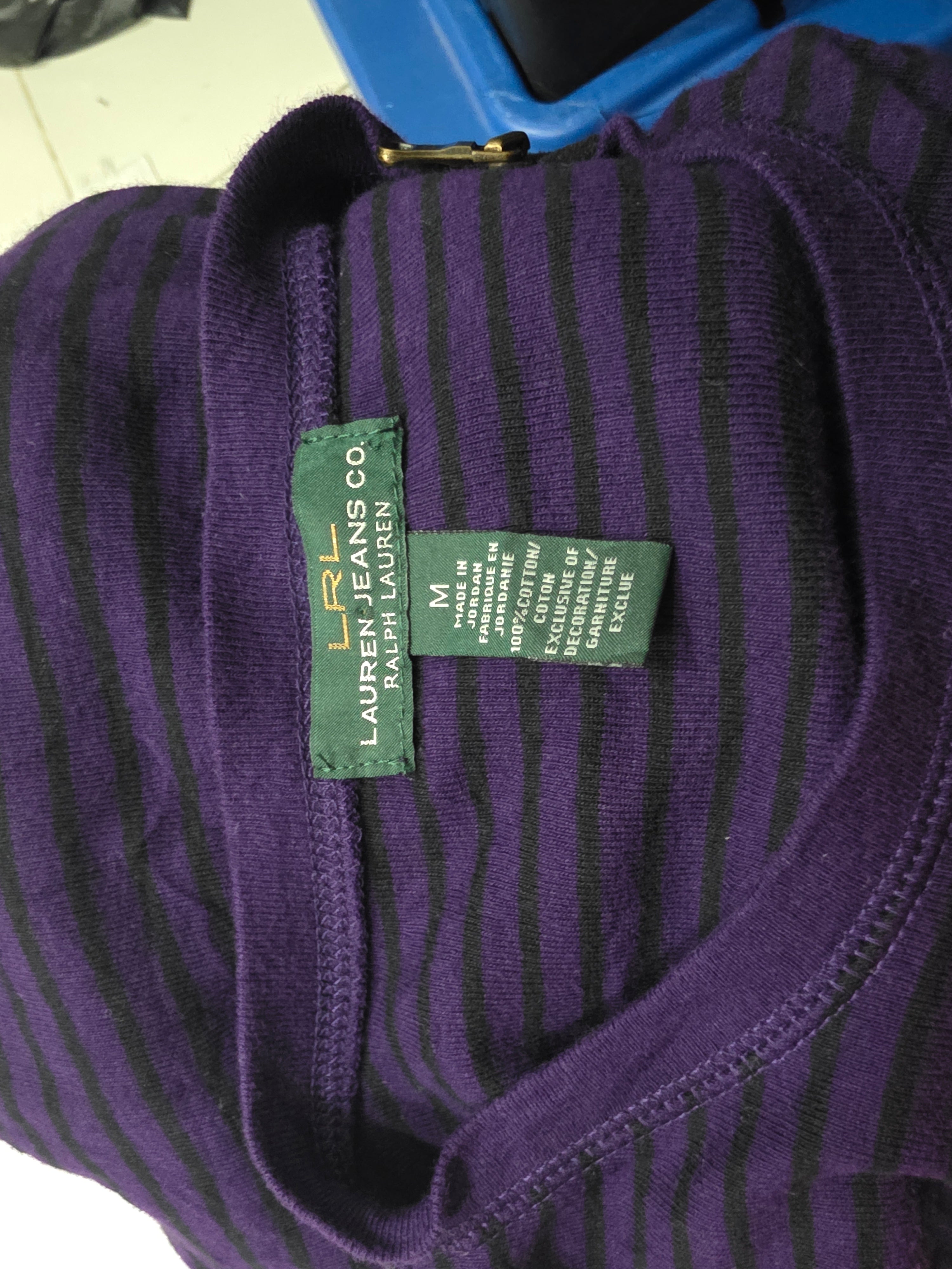Playera Ralph Lauren Jeans De Mujer Mediana Morada/negro