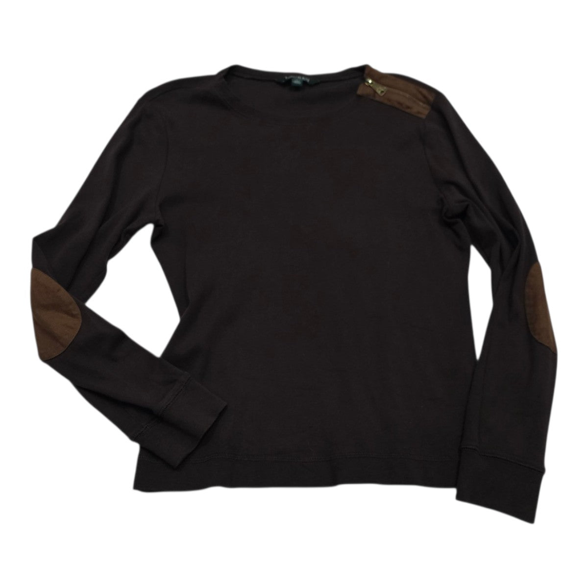 Playera Ralph Lauren Grande L Con Coderas Cafe