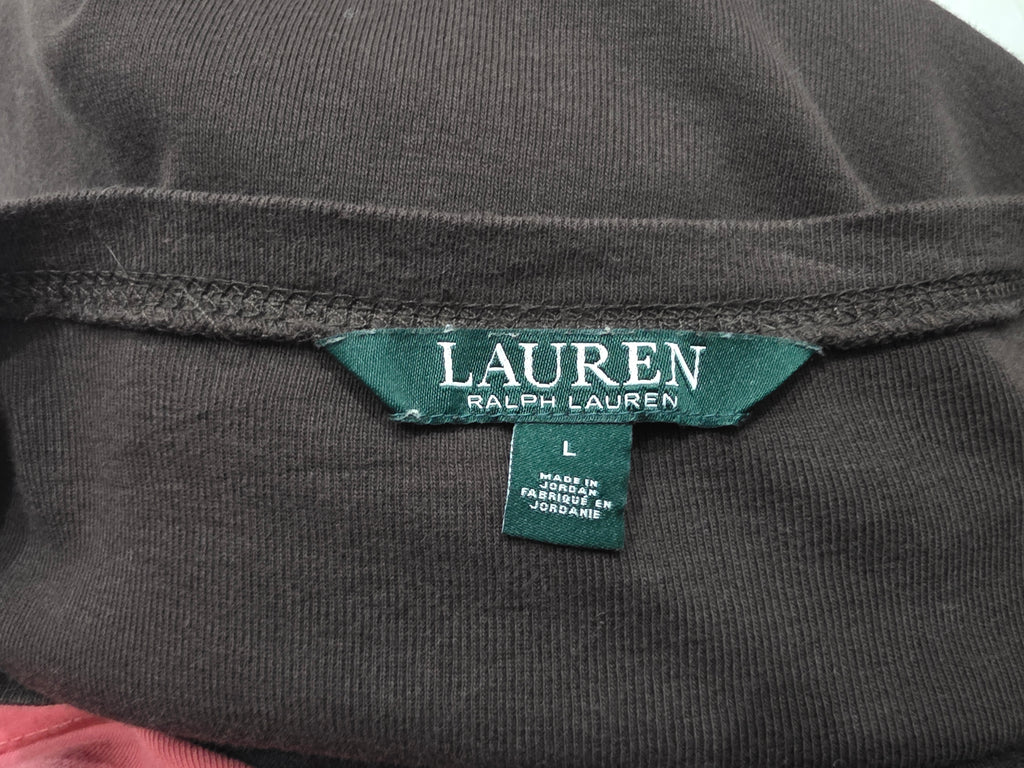 Playera Ralph Lauren Grande L Con Coderas Cafe