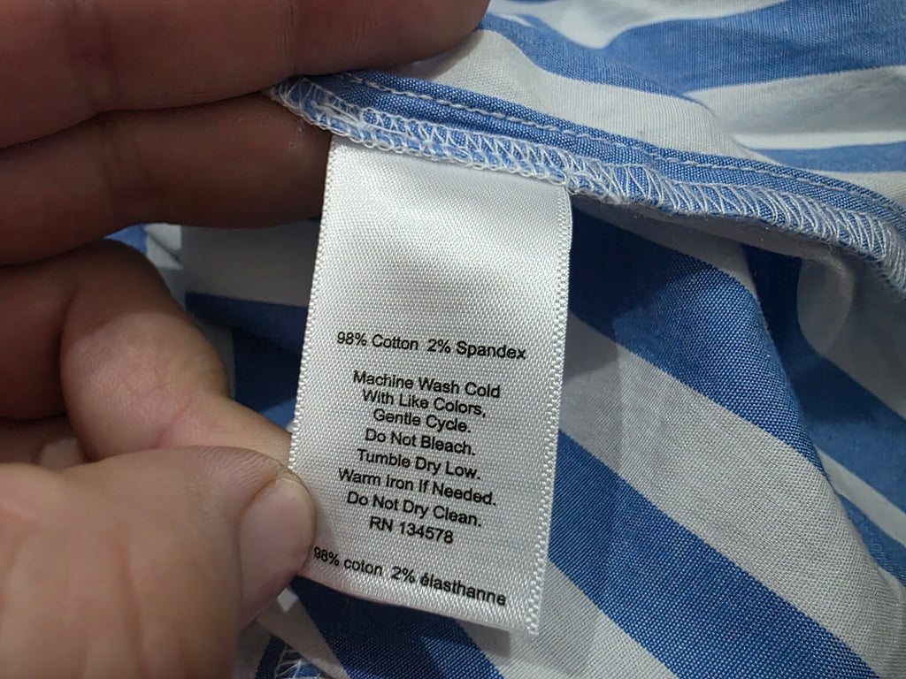 Camisa Vineyard Vines Talla 12 Azul/blanco De Lineas