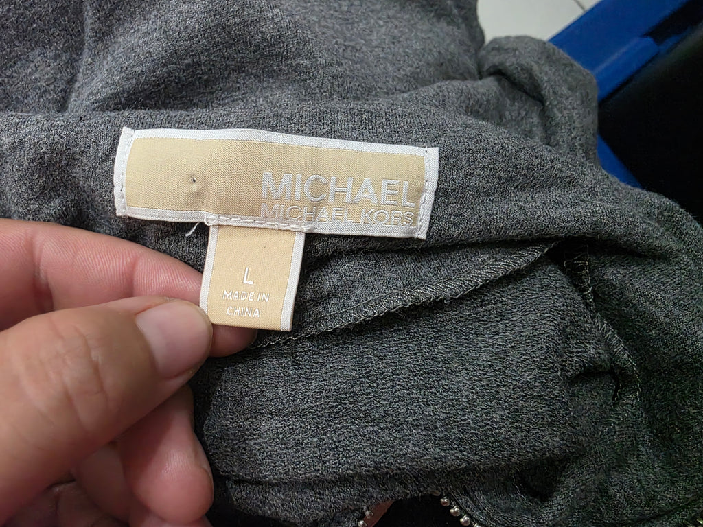 Sudadera Michael Kors Gris Con Cierre Grande
