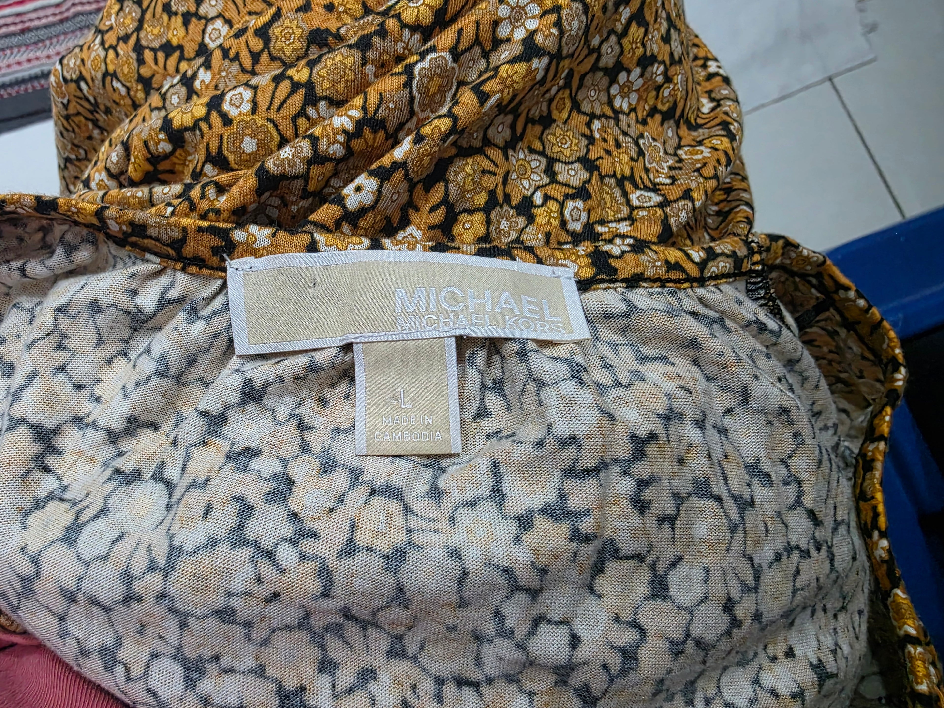 Blusa Michael Kors De Mujer Mediana Floreada Color Amarillo