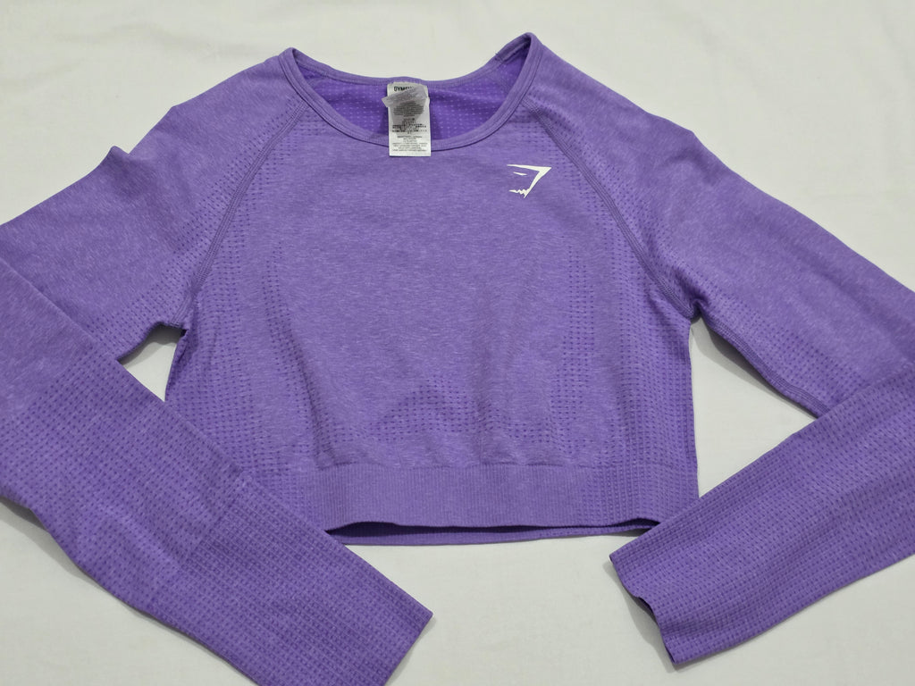 Playera Gymshark Crop Top De Mujer Grande Color Morada