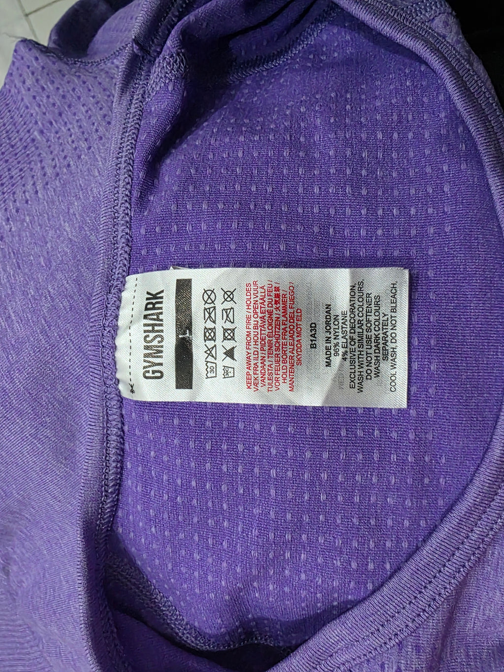 Playera Gymshark Crop Top De Mujer Grande Color Morada