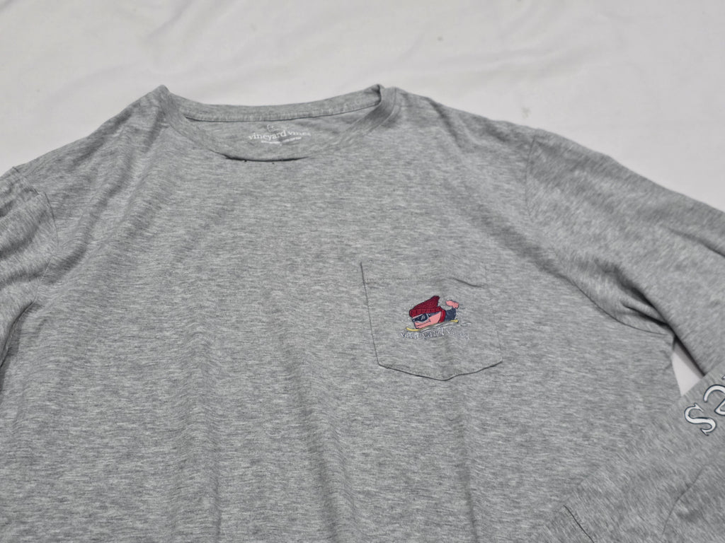 Playera Vineyard Vines De Mujer Grande Grisa Manga Larga