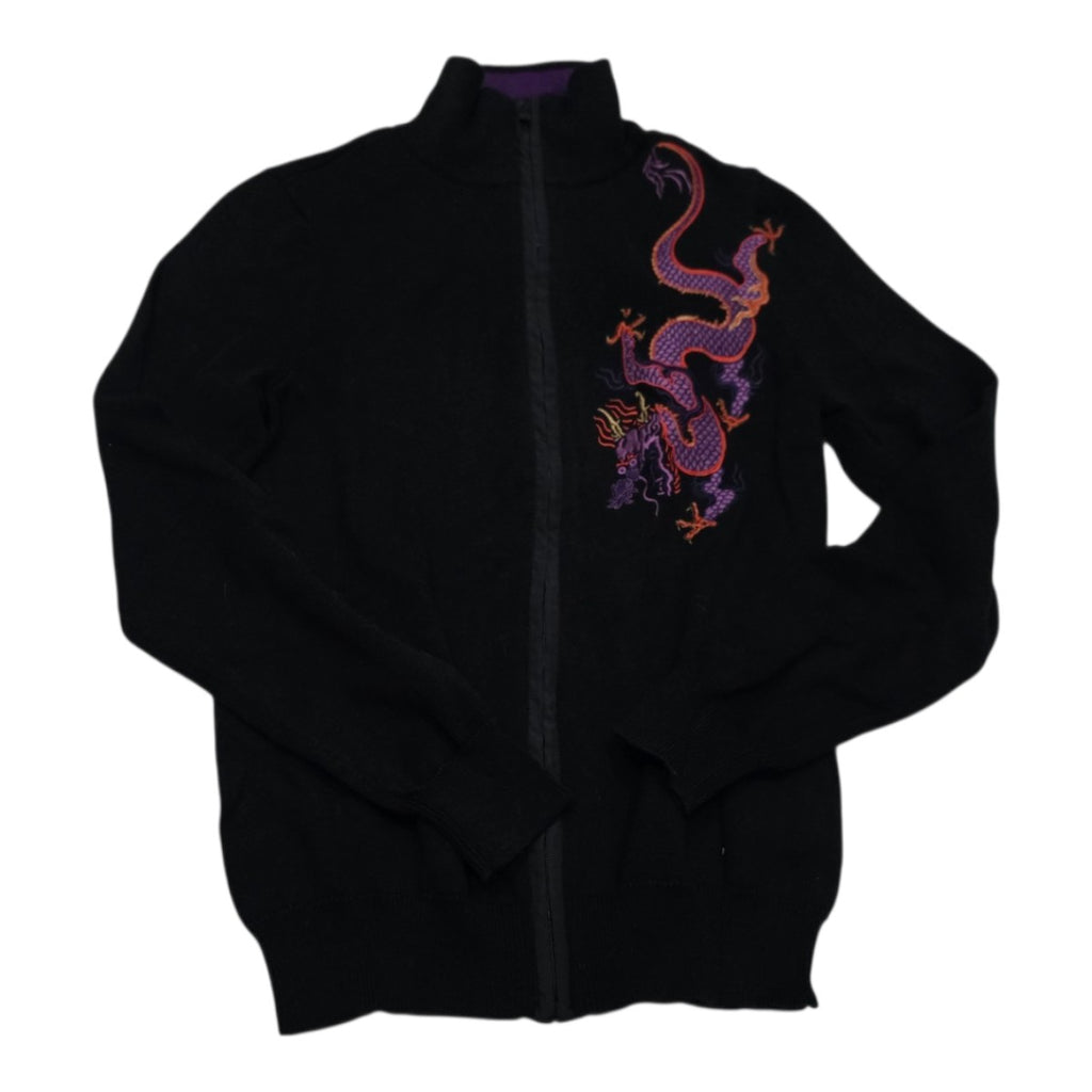 Sueter Ralph Lauren Active De Mujer Negro Con Morado Grande