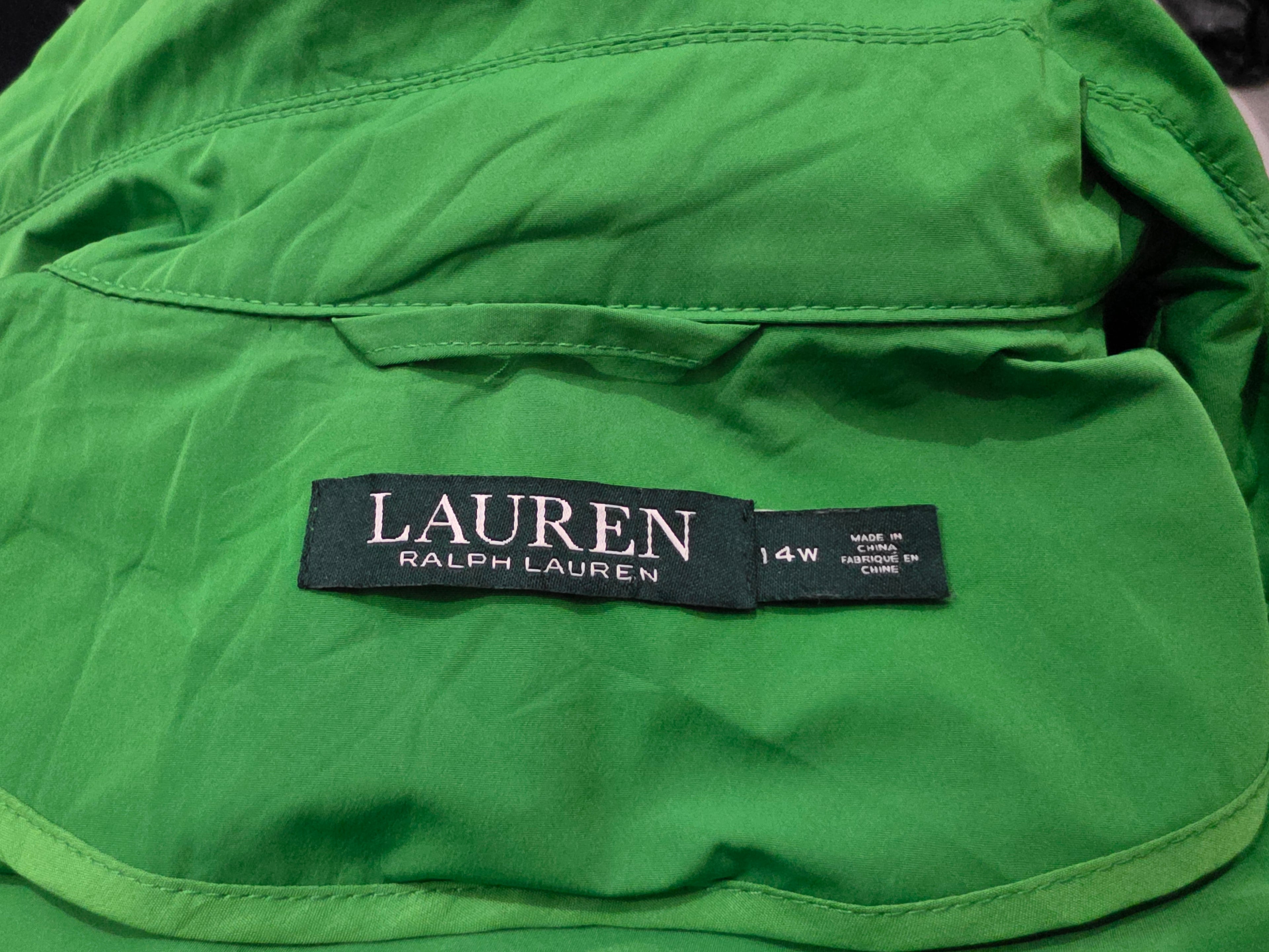 Gabardina Corta Ralph Lauren De Mujer Talla Grande Verde