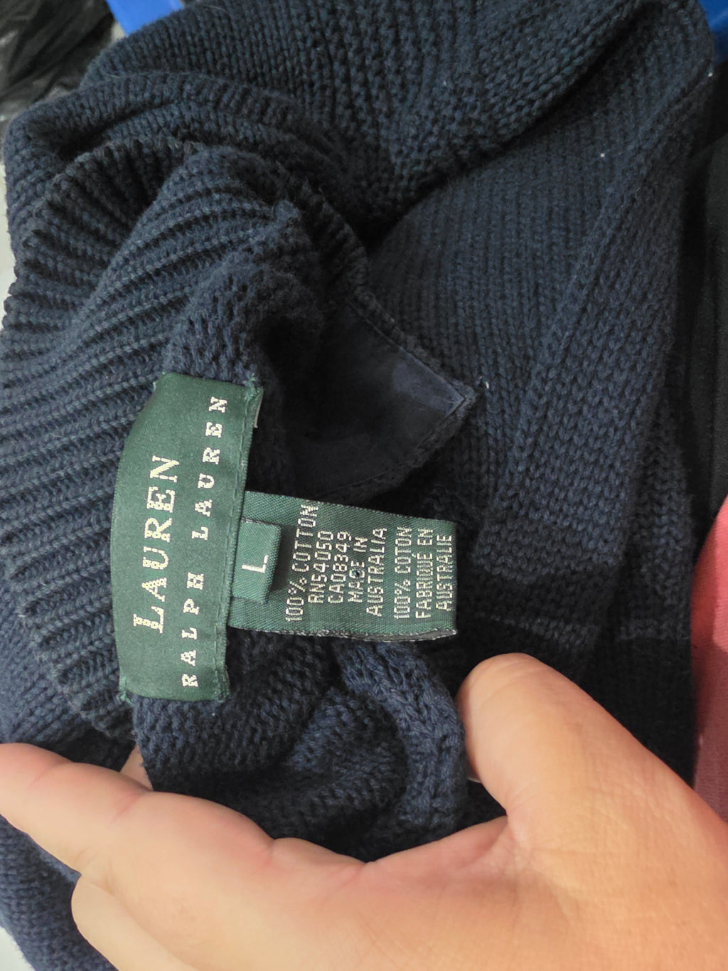 Sueter Ralph Lauren De Botones Azul Navy De Mujer Grande