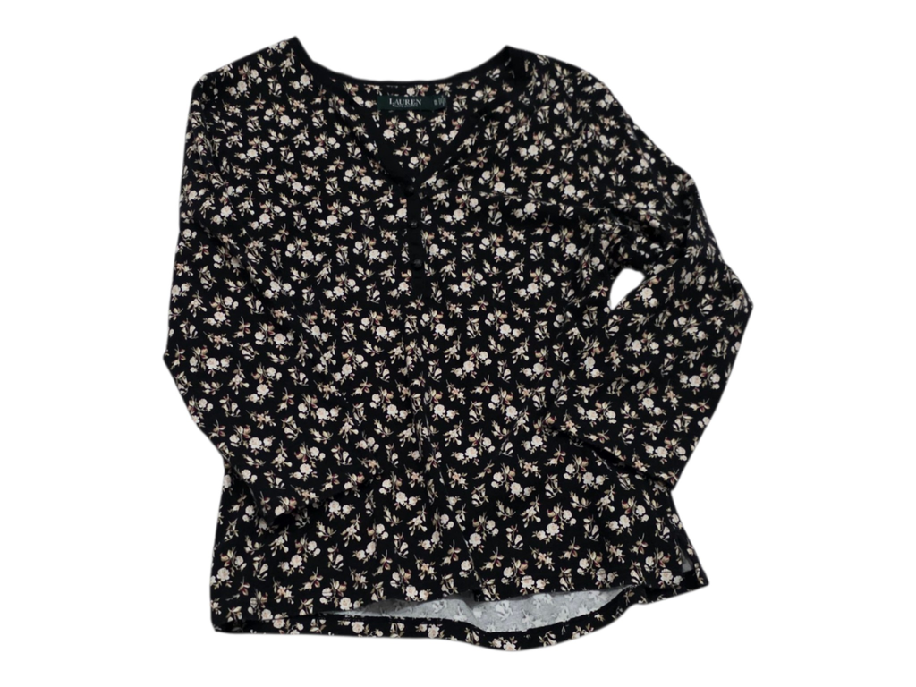 Blusa Ralph Lauren De Mujer Extra Grande Negra Floreada