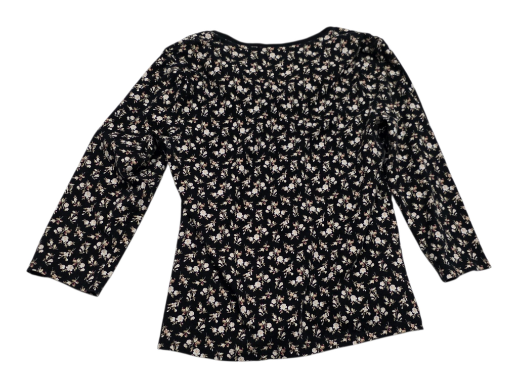Blusa Ralph Lauren De Mujer Extra Grande Negra Floreada