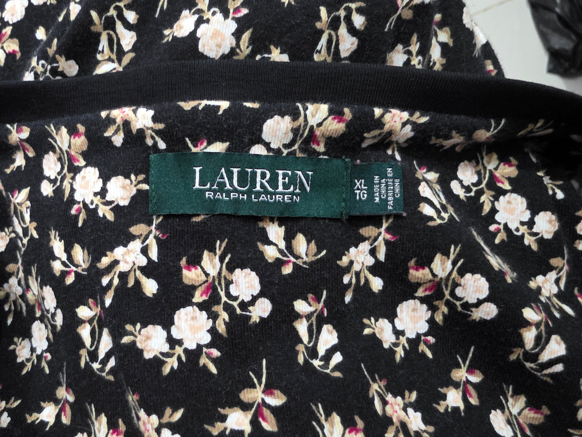 Blusa Ralph Lauren De Mujer Extra Grande Negra Floreada