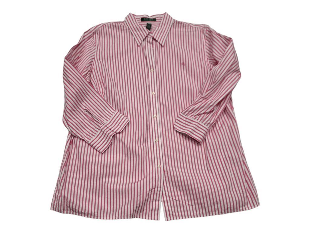 Camisa Ralph Lauren Talla 1x De Mujer Manga 3/4 Rosa Lineas
