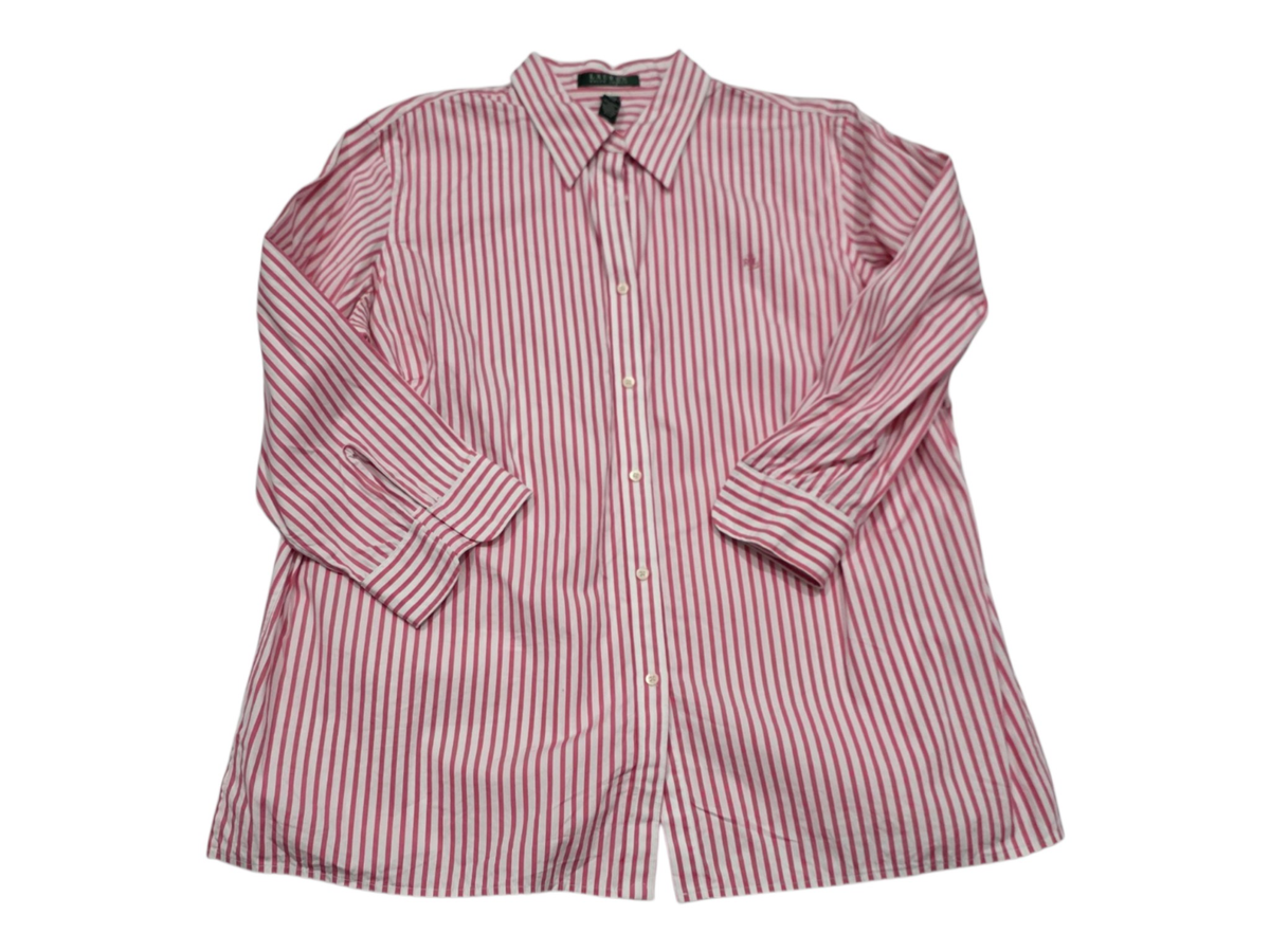 Camisa Ralph Lauren Talla 1x De Mujer Manga 3/4 Rosa Lineas
