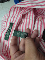 Camisa Ralph Lauren Talla 1x De Mujer Manga 3/4 Rosa Lineas