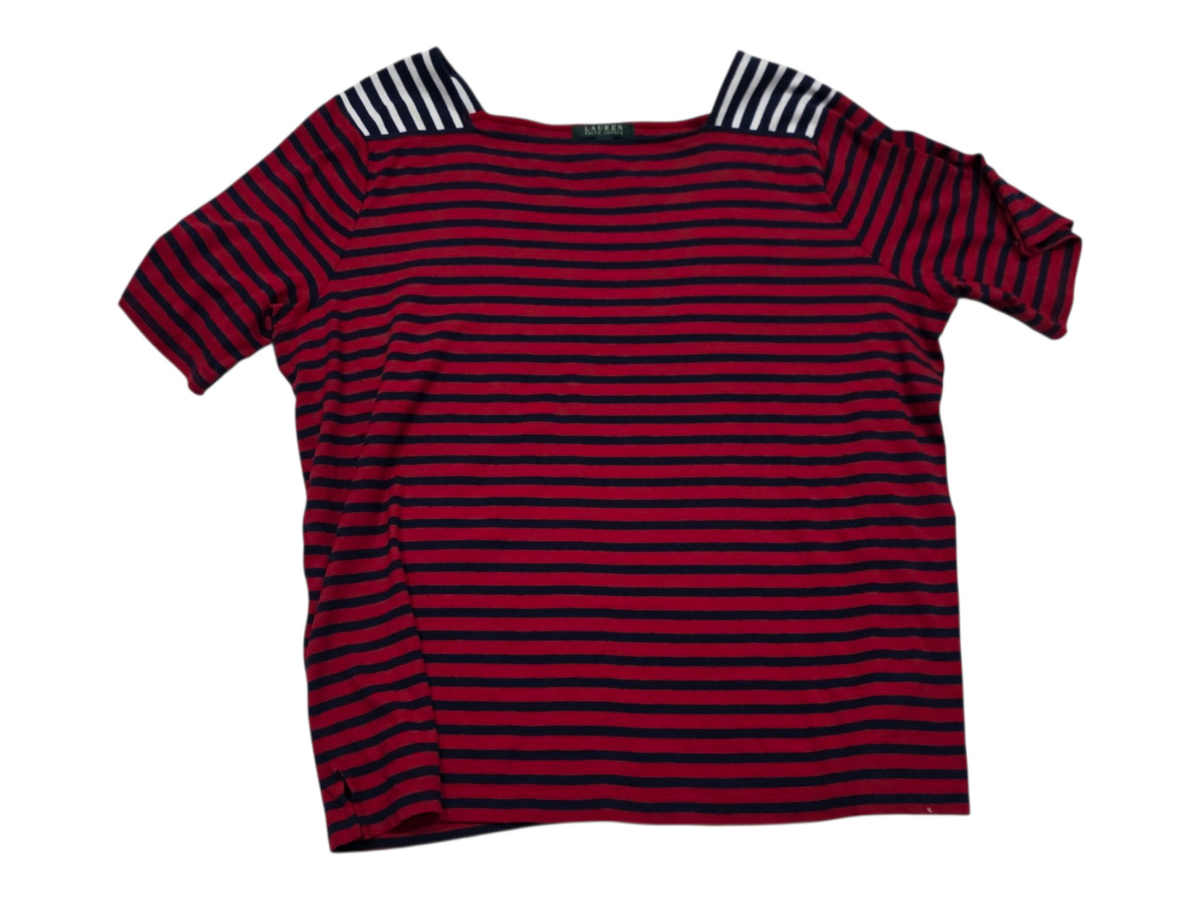Blusa Ralph Lauren De Mujer Talla 3x Rojo Azul Rayada