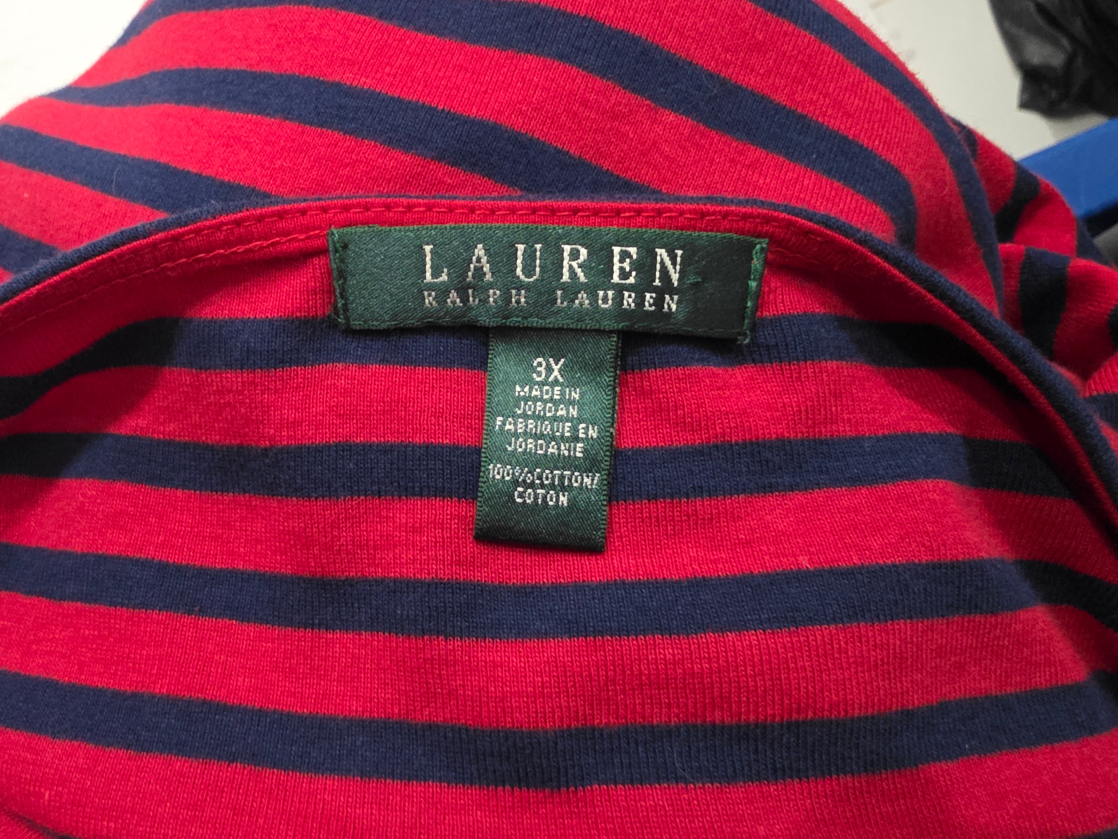 Blusa Ralph Lauren De Mujer Talla 3x Rojo Azul Rayada