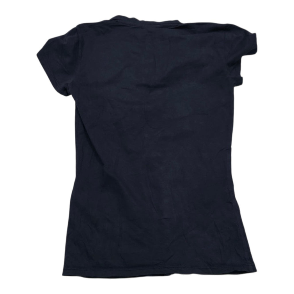 Playera Armani Exchange De Mujer Extra Chica Azul Con Brillo