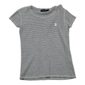 Playera Polo Ralph Lauren Gris Rayada Poni Blanco Chica