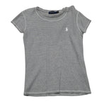 Playera Polo Ralph Lauren Gris Rayada Poni Blanco Chica
