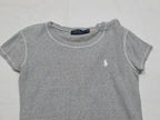Playera Polo Ralph Lauren Gris Rayada Poni Blanco Chica