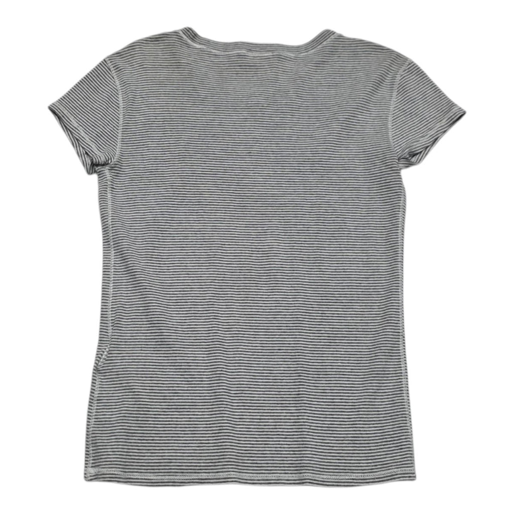 Playera Polo Ralph Lauren Gris Rayada Poni Blanco Chica