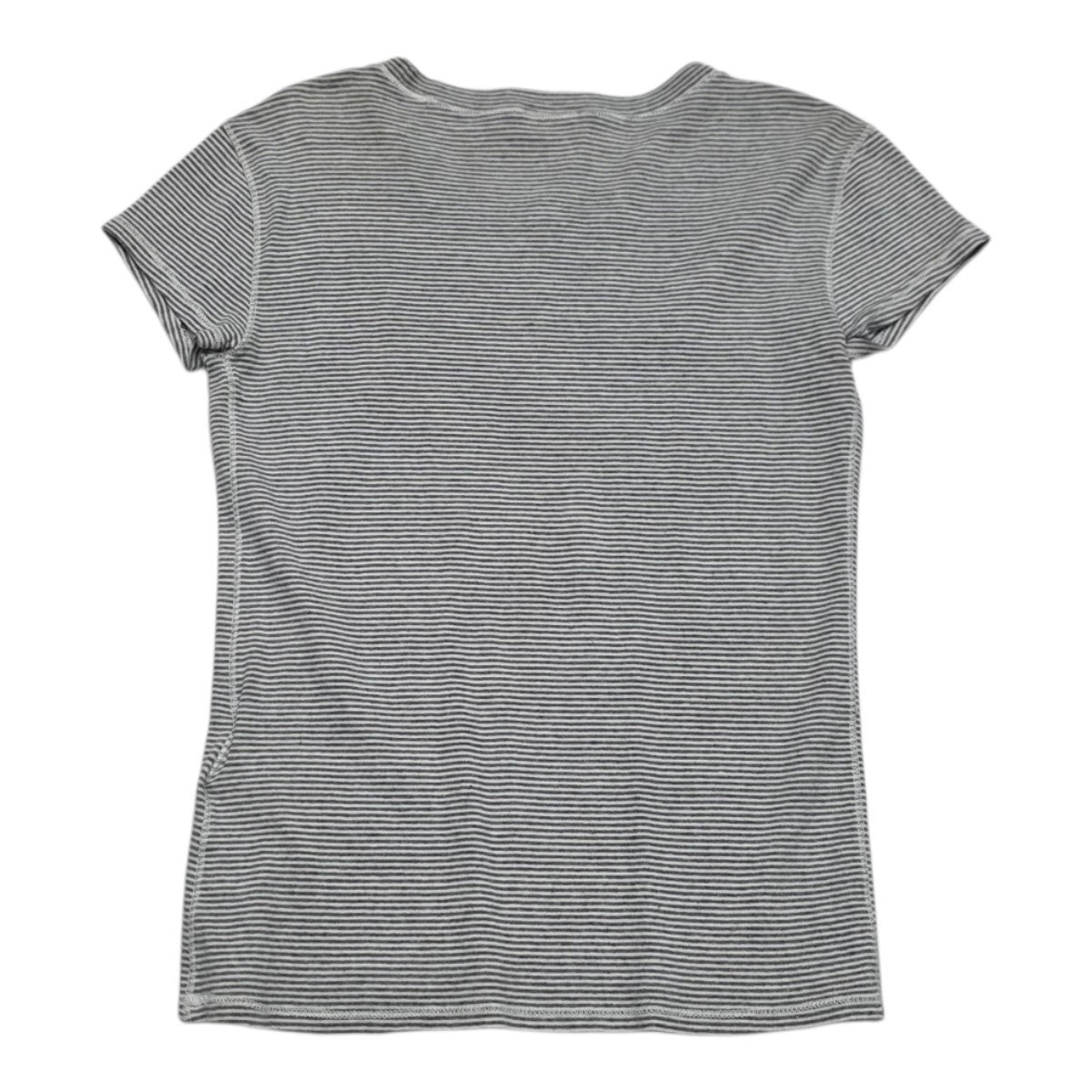 Playera Polo Ralph Lauren Gris Rayada Poni Blanco Chica