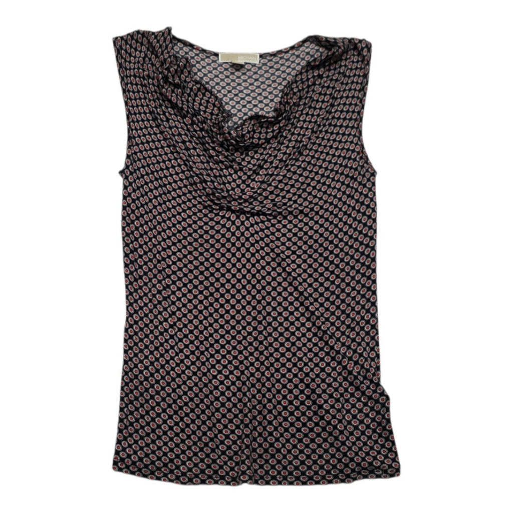 Blusa Michael Kors Escote Drapeado D Mujer Chica Negra/rojo