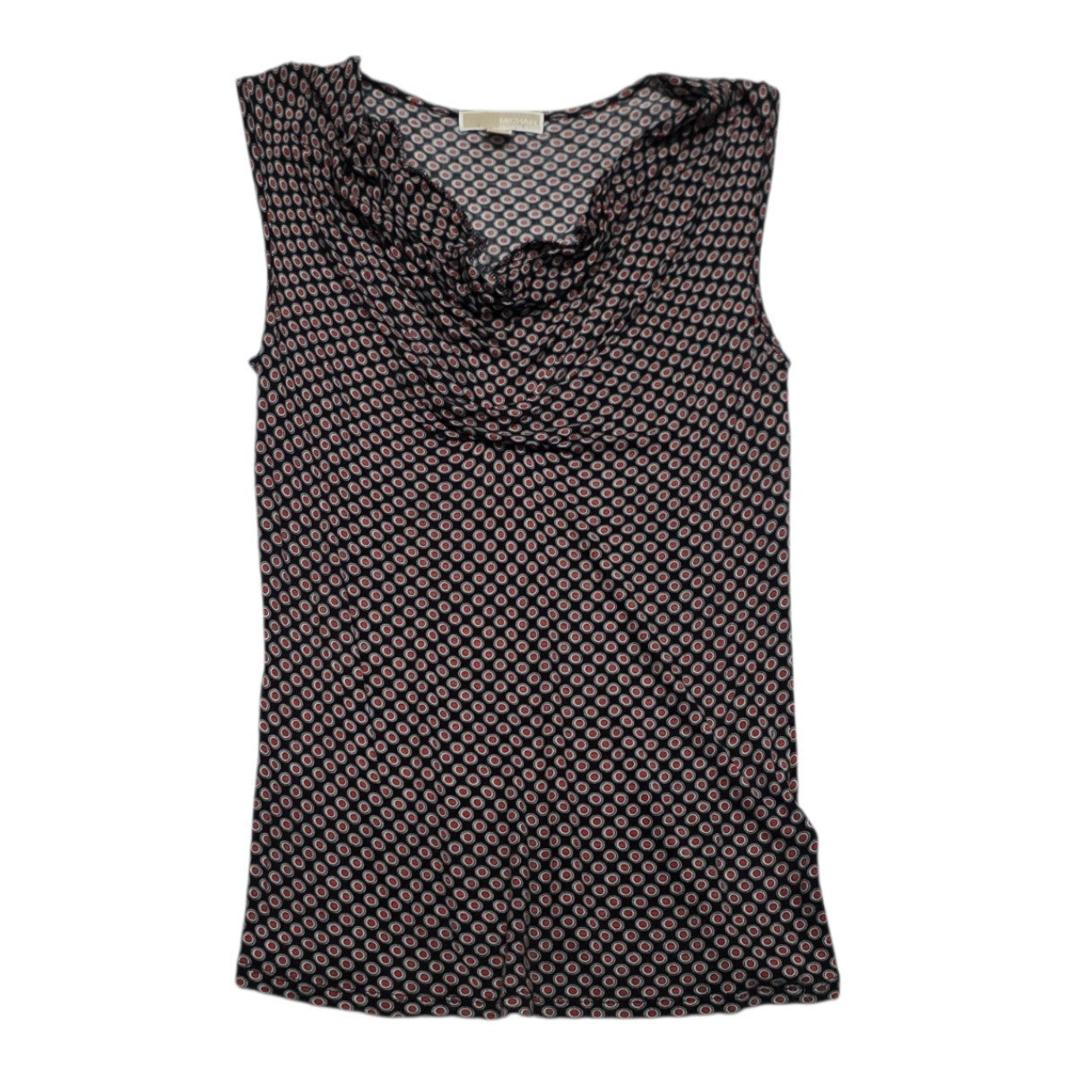 Blusa Michael Kors Escote Drapeado D Mujer Chica Negra/rojo