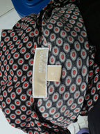 Blusa Michael Kors Escote Drapeado D Mujer Chica Negra/rojo