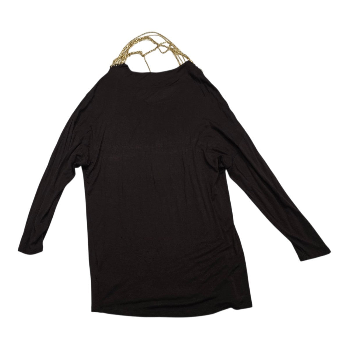 Blusa Michael Kors Cafe Con Cadenas Talla Chica Manga Larga