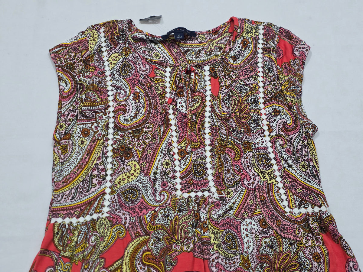 Blusa Tommy Hilfiger Manga Corta Geometrica Talla Chica