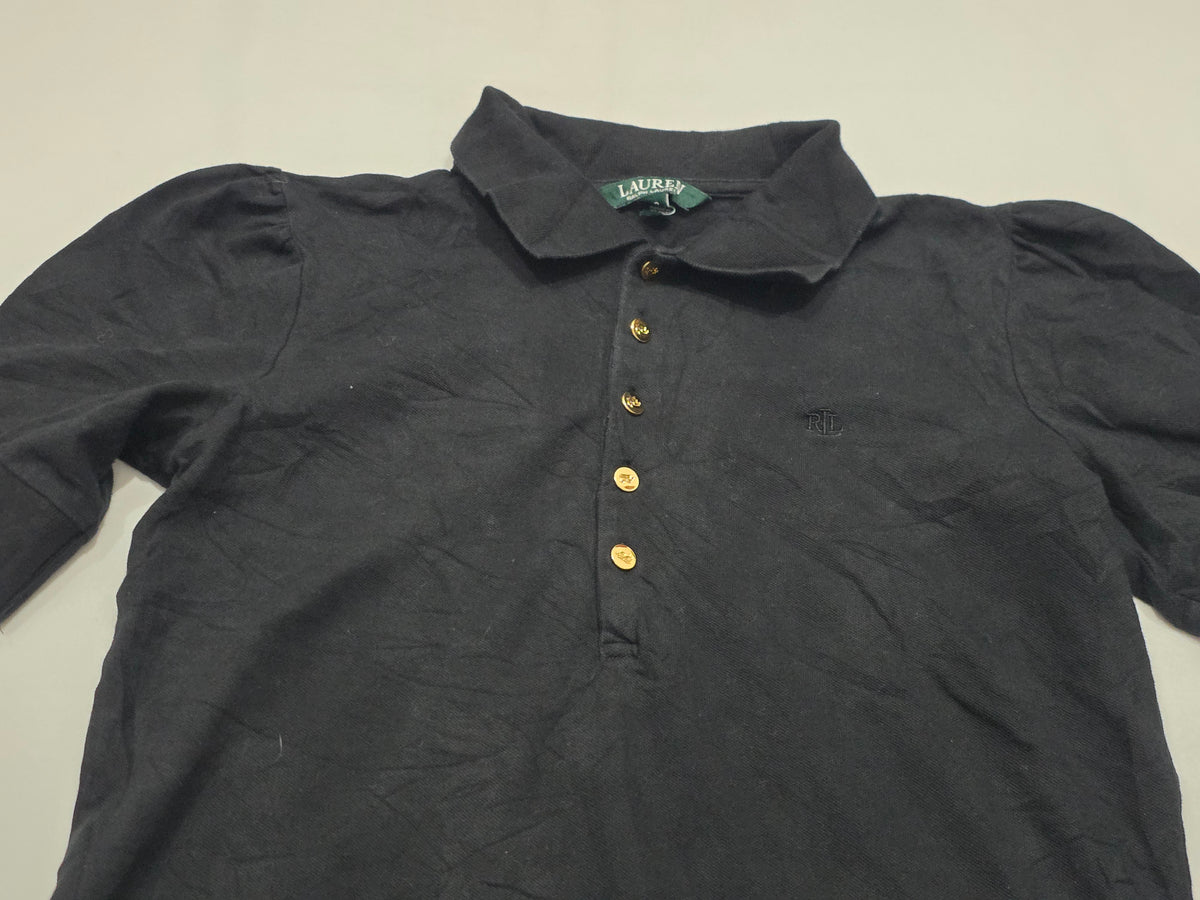 Vestido Ralph Lauren Cuello Polo Color Negro Talla Chica