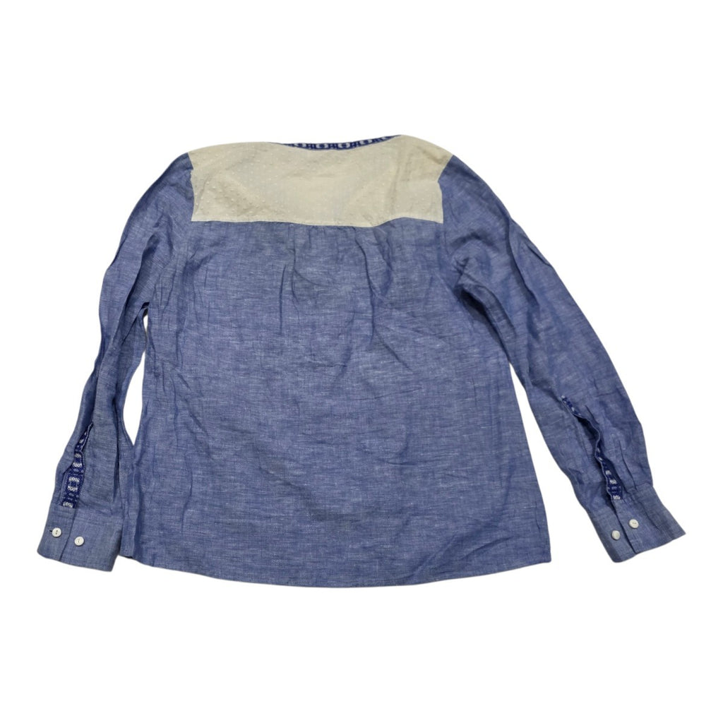 Blusa De Lino Vineyard Vines D Mujer Talla Chica Azul/blanco