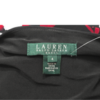 Vestido Ralph Lauren Talla 4 Negro Manga Larga Flores Rojas